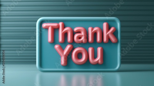 Colorful 3D Thank You Sign on a Textured Background for Appreciation and Gratitude Themes in Designs