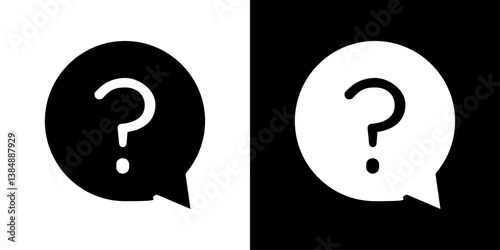 Question mark icons vector set in solid flat style