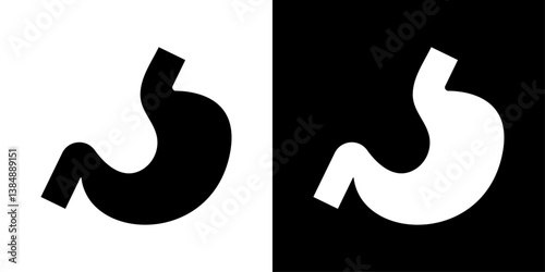 Stomach icons vector set in solid flat style