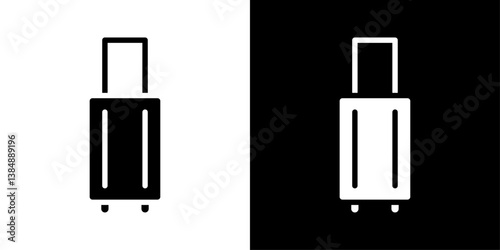 Suitcase icons vector set in solid flat style
