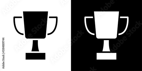 Trophy icons vector set in solid flat style