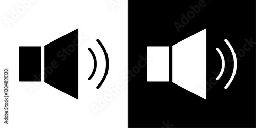 Volume icons vector set in solid flat style