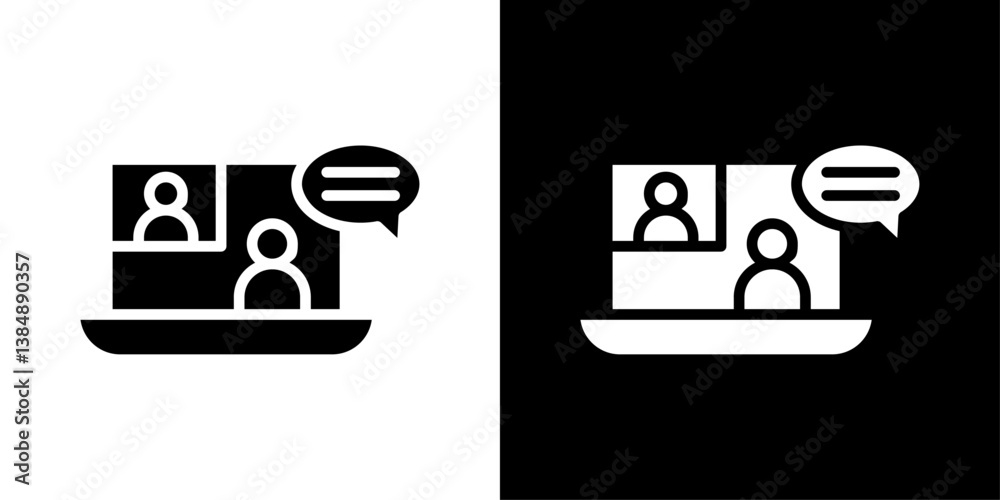 Webinar icons vector set in solid flat style Webinar icons vector set in solid flat style