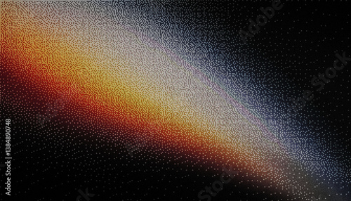 red and orange gradient background with dithered grunge textures and grainy noise, evoking a retro, fiery aesthetic