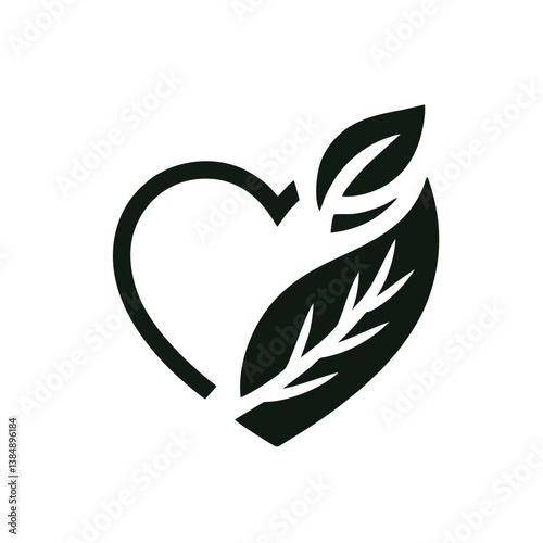 Tea Heart Logo With a Heart-shaped Tea Leaf