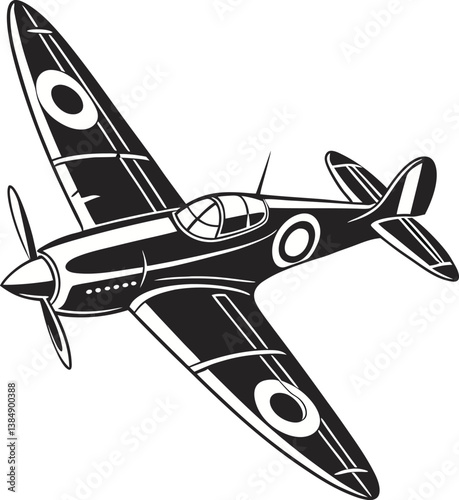 simple nice plane icon vector art illustration silhouette style on a white background.