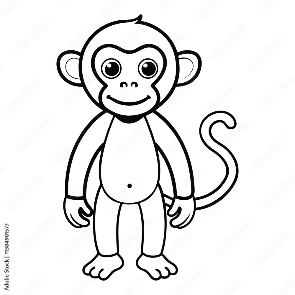 Fototapeta premium Monkey line art 