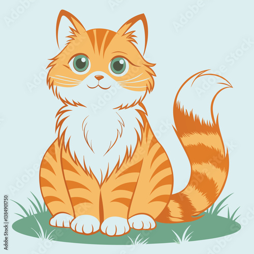 cat with cute eyes vector illustration 