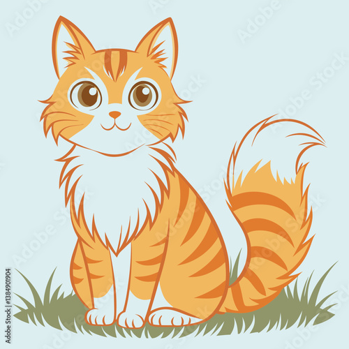 Vector illustration of a sitting feline buddy