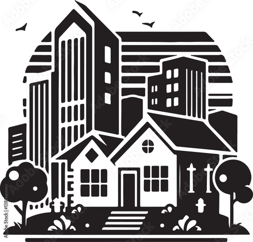 vector illustration of city buildings