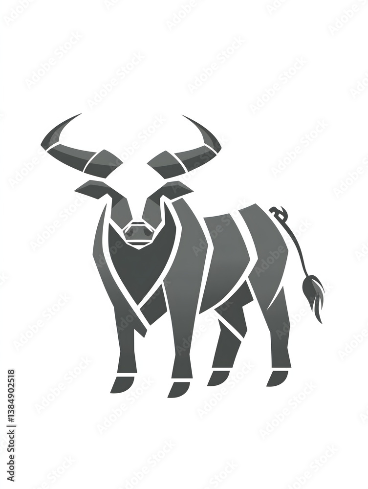 custom made wallpaper toronto digitalGeometric Bull Illustration: A stylized and modern illustration of a powerful bull, crafted with geometric shapes and bold lines, showcasing strength and resilience.