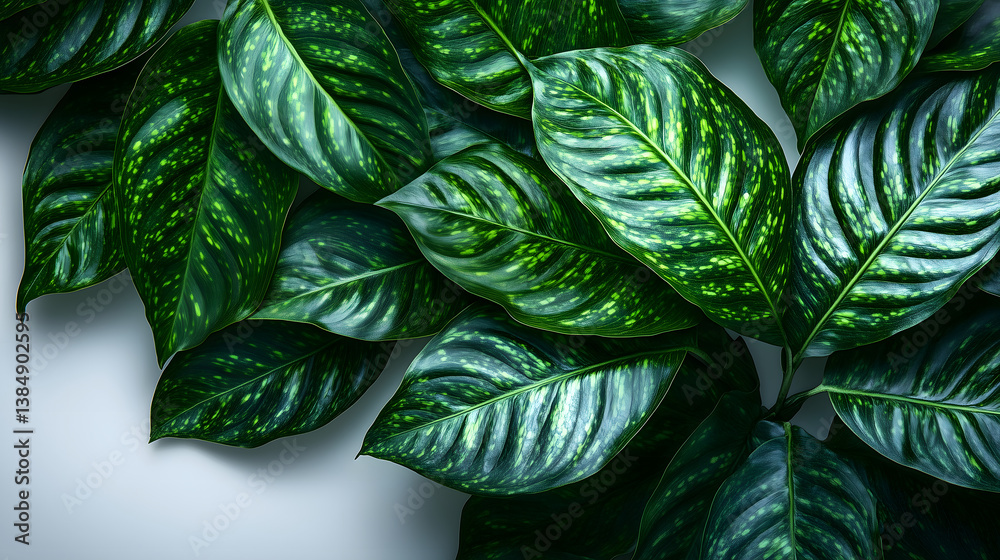 custom made wallpaper toronto digitalGreen Leafy Foliage: An intimate view of vibrant green leaves, displaying intricate textures and patterns, fills the frame