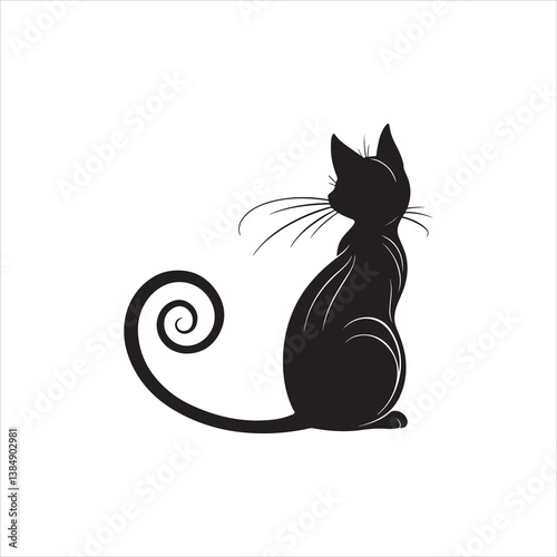 Wallpaper Mural Cat Silhouette Elegance Torontodigital.ca