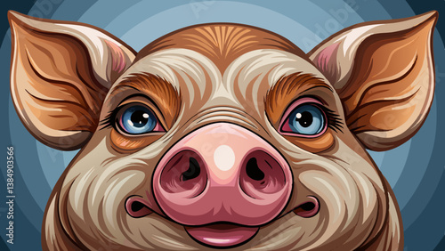 close up of pig face with detailed snout texture and skin realism