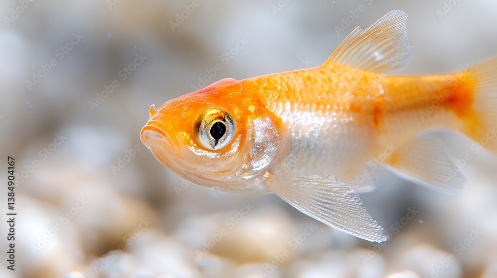 Stunning orange fish in its aquatic home