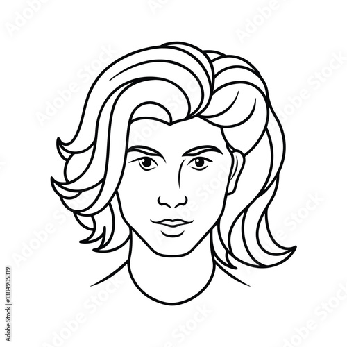 Blunt cut hairstyles line art design