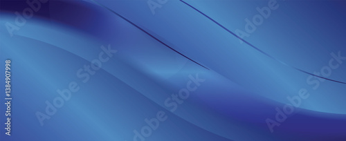 Vector blue line background curve element with black space for text and message design, overlapping layers
