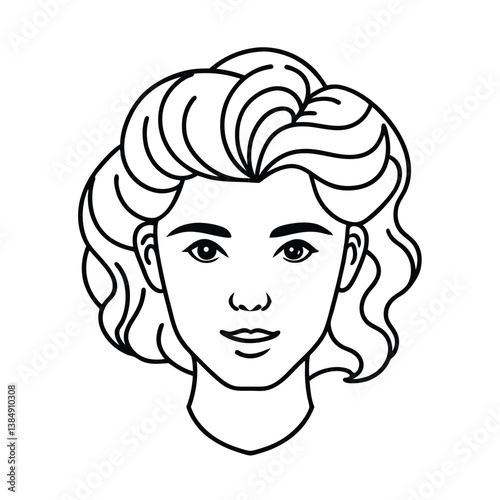 Straight cut hairstyles line art