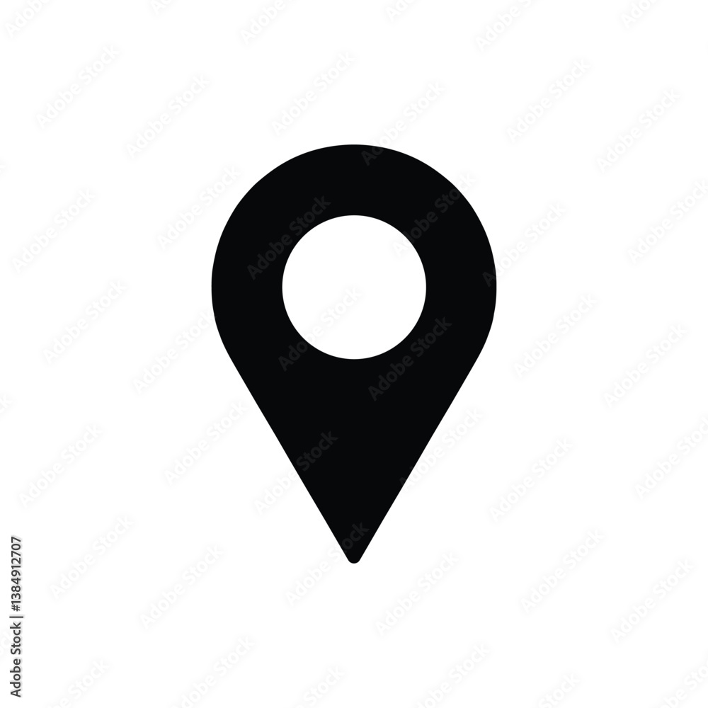 Location or map pin icon symbol isolated on white background. vector illustration Location or map pin icon symbol isolated on white background. vector illustration