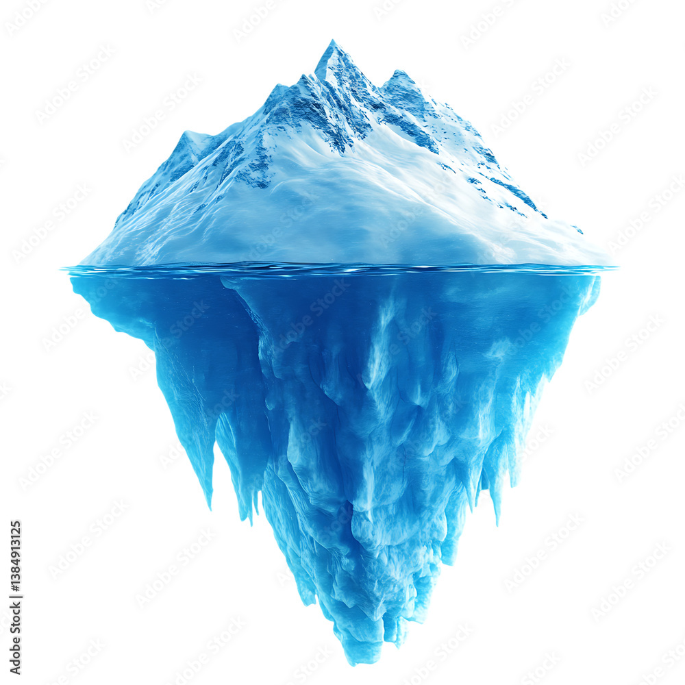 Obraz premium Iceberg on Transparent Background 