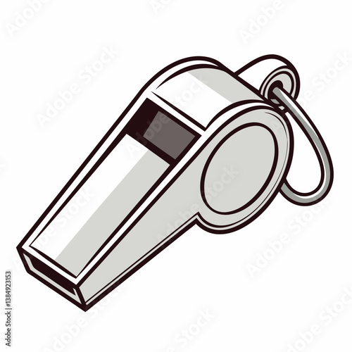 metal whistle isolated on white