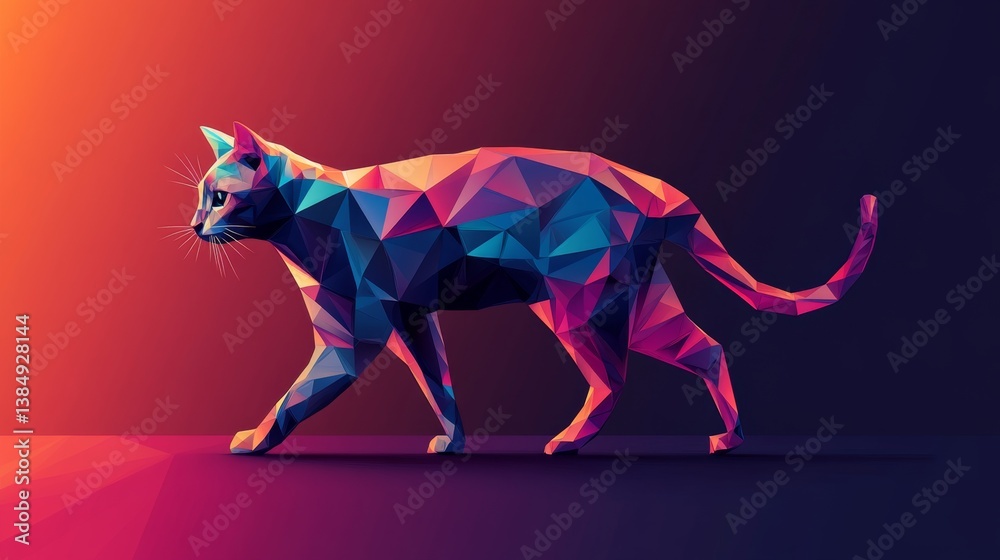 Obraz premium geometric cat