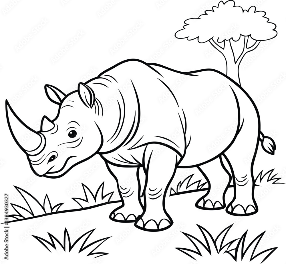 Fototapeta premium rhino vector illustration