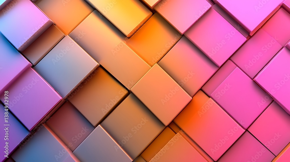 Fototapeta premium Abstract Colorful 3D Cube Pattern Background.