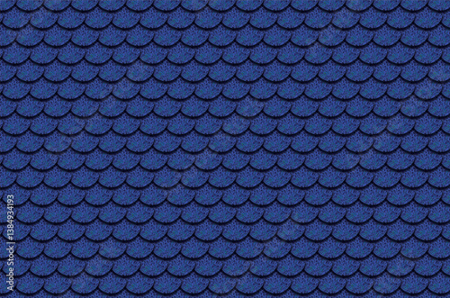 Mermaid fish scale wave japanese seamless pattern.  Paper cut style, 3d effect. Print for textile, wallpaper.