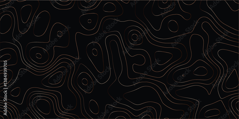 Fototapeta premium Abstract elevation line pattern forming a wavy and seamless terrain effect