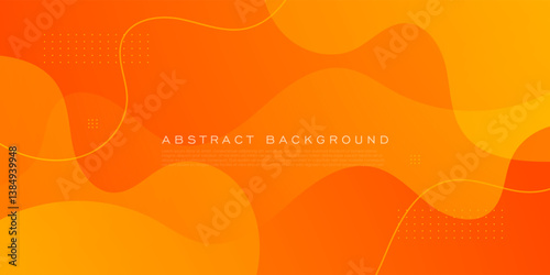 Abstract colorful fresh orange fluid background. Simple design wave liquid pattern with lines. Eps10 vector