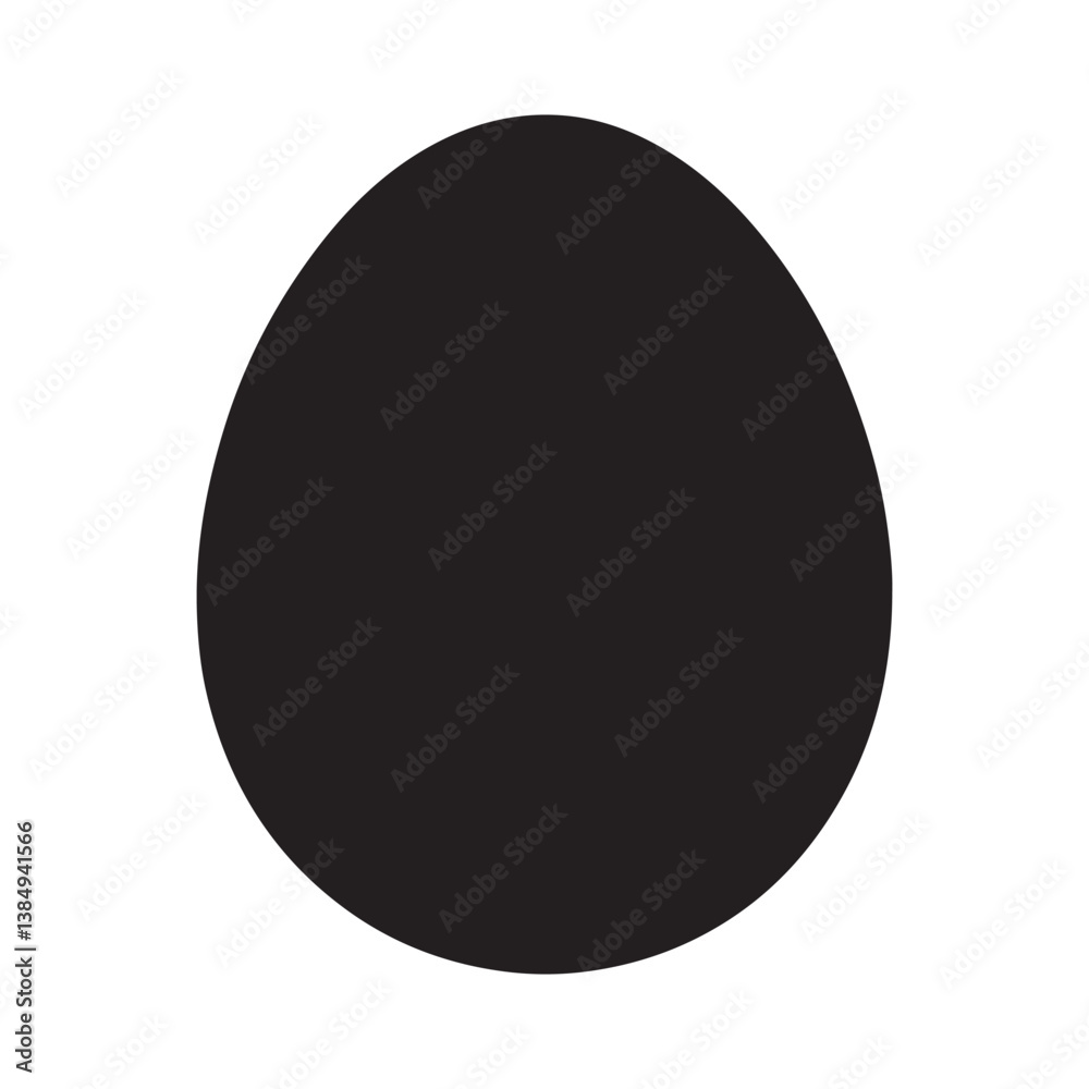 One egg silhouette vector flat illustration design on white background One egg silhouette vector flat illustration design on white background