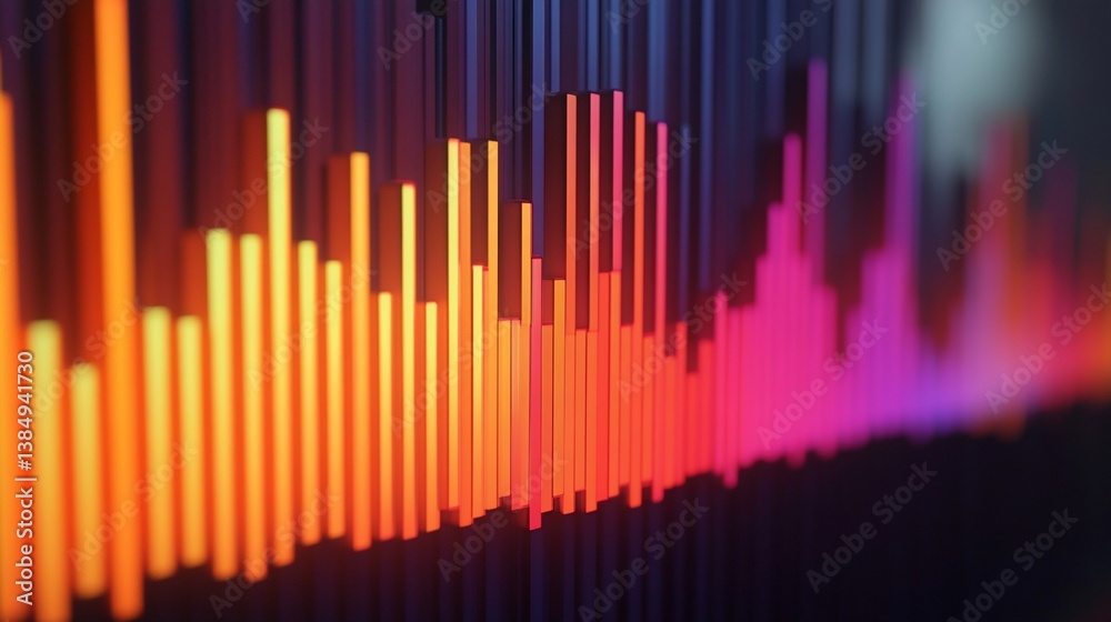 Vibrant spectrum display: abstract data visualization with colorful gradient bars Vibrant spectrum display: abstract data visualization with colorful gradient bars