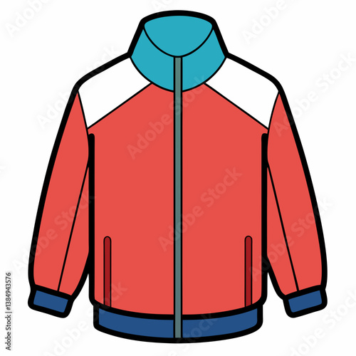 Minimal Fleece Jacket Vector Illustration on White Background