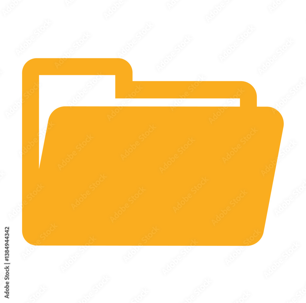 Yellow web computer with document folder for design on white, stock vector illustration Yellow web computer with document folder for design on white, stock vector illustration