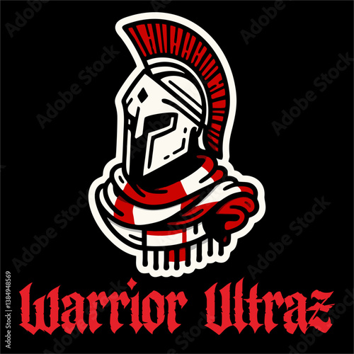 Vector Illustration of Red White Spartan