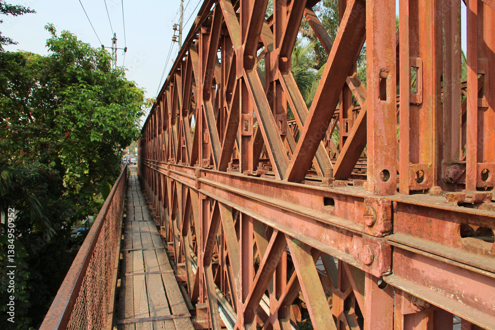 old bridge in luang prabang in laos