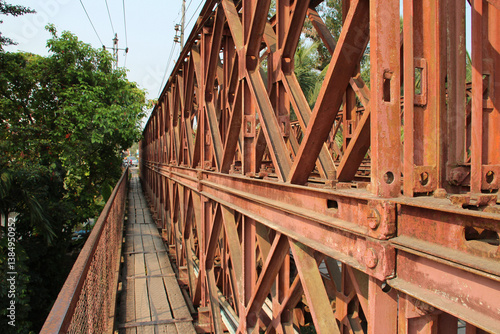 Obraz na płótnie old bridge in luang prabang in laos w salonie