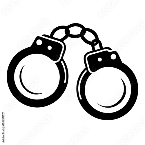 Bandcuff black silhouette illustration on white background