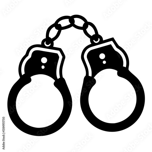 Bandcuff black silhouette illustration on white background