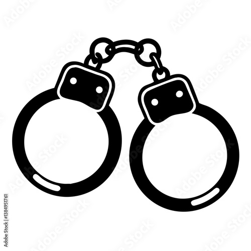 Bandcuff black silhouette illustration on white background