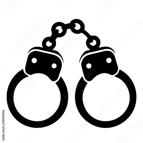 Bandcuff black silhouette illustration on white background