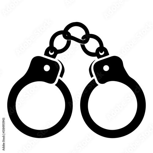 Bandcuff black silhouette illustration on white background