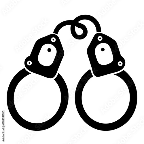 Bandcuff black silhouette illustration on white background