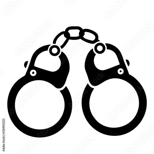 Bandcuff black silhouette illustration on white background