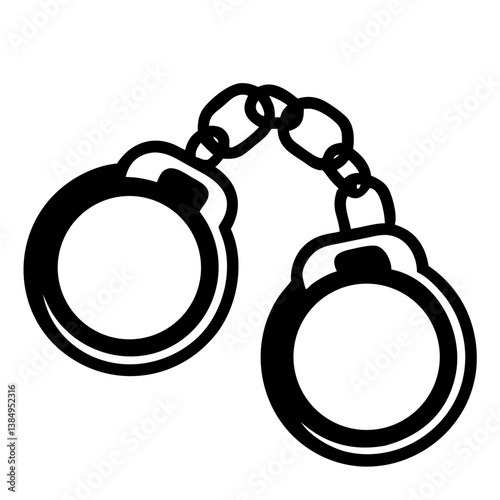 Bandcuff black silhouette illustration on white background