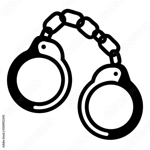 Bandcuff black silhouette illustration on white background