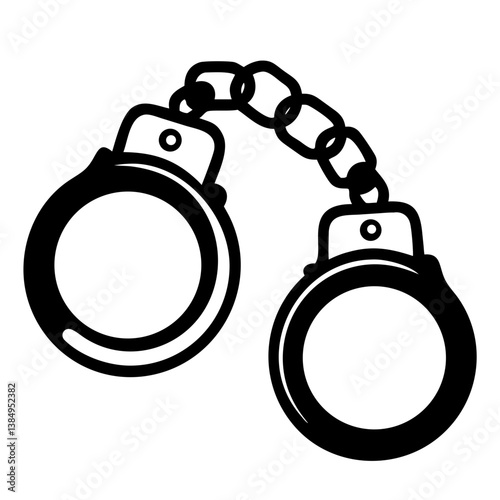 Bandcuff black silhouette illustration on white background