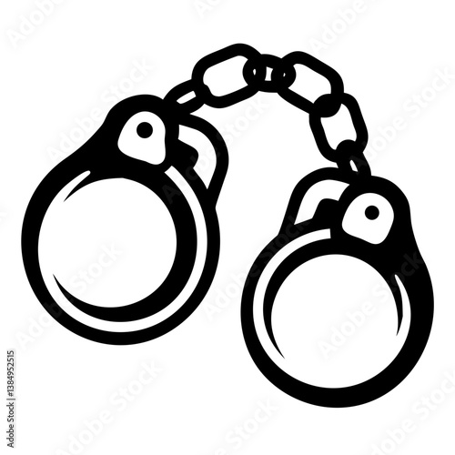 Bandcuff black silhouette illustration on white background