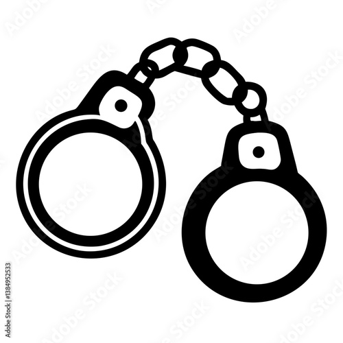 Bandcuff black silhouette illustration on white background